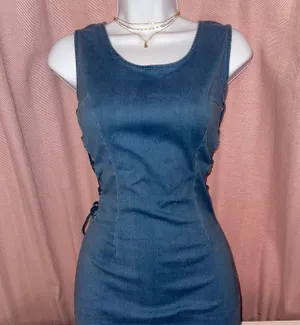 Mebon Denim Dress Blue Size L thumbnail 1