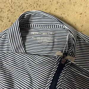 Peter Millar Workday Full Zip Jacket Womens XL Navy White Stripe UPF 50 Sport thumbnail 8