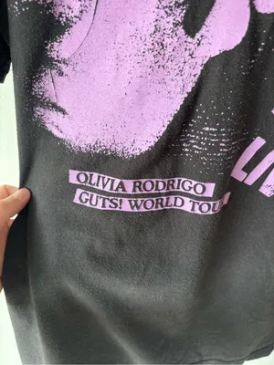 Olivia Rodrigo Guts! World Tour Black Pink Band T-shirt Spill Your Guts thumbnail 2