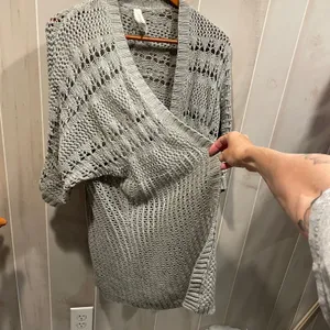 Cute Aeropostale open weave stone cardigan slouchy coverup cotton festival thumbnail 8