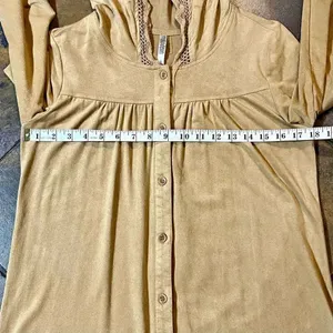Monoreno Boho Hooded Ruffle & Crochet Dress Size Small thumbnail 8