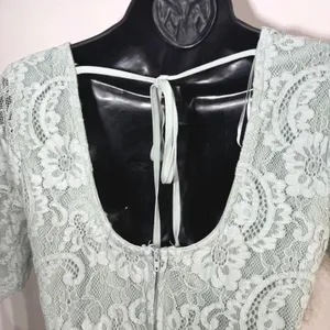 Altard State Sage Green Lace Romper Womens S Open Back Cottagecore Bridal Boho‎ thumbnail 3