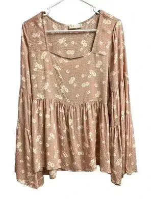 Altar'd State Flared Sleeve Floral Blouse Boho Style Women's Size Medium thumbnail 1