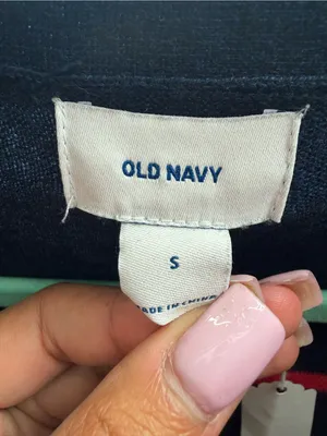 Old Navy Navy & Red Striped Cotton Blend Cardigan Size Small thumbnail 3