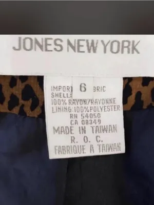 Jones New York Women Orange Black Leopard Jacket Size 6 Double Breasted Cropped thumbnail 8