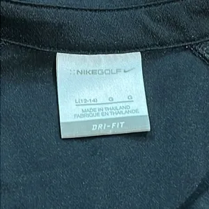 Nike Golf Polo Shirt Womens Black Dri-FIT Viracon Logo L 12-14‎ thumbnail 2