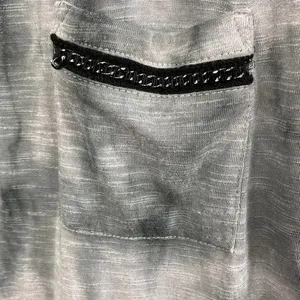 Miss Me Gray Chain Embellished Short Sleeve Tunic Tee T Shirt Top M thumbnail 4