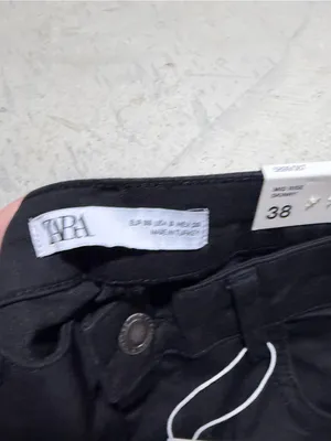 Zara NWT Black Ribbed Knee Moto mid rise Skinny Jeans 6 thumbnail 3
