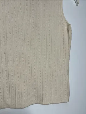 NWT Kate hill beige/cream silk Sleeveless Turtleneck Knit Top size S thumbnail 7
