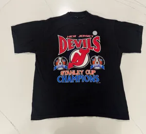 Starter Vintage 1995 New Jersey Devils Stanley Cup Champions NHL T Shirt L 90s thumbnail 2