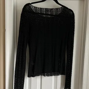 Natural Life Black Lace Layering Top Women Medium thumbnail 5