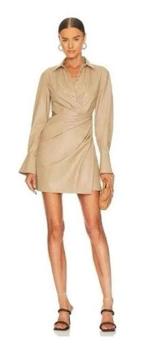 Jonathan simkhai‎ faux leather wrap dress -size 0 thumbnail 1