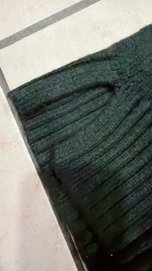 Ann Taylor Forest Green Chunky Knit Mock Neck Oversized Sweater Ribbed Trim XS thumbnail 4