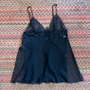 Vtg Fredericks Of Hollywood Black Sheer Lingerie Chemise Slip Dress thumbnail 6
