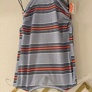 NWT Free People Movement Tempo Sport Mode Muscle Tee Small Wave Stripe Steel thumbnail 11