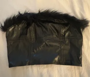 SheIn Black fur top thumbnail 1