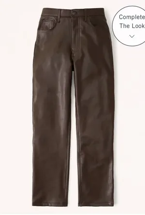 Abercrombie & Fitch Vegan Leather 90s Straight Pant size 8 thumbnail 1