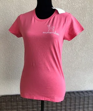 Southerndoe Womens Tee Sz S Salmon Drink Beer and Dance on the Tailgate NEW‎ Top thumbnail 1