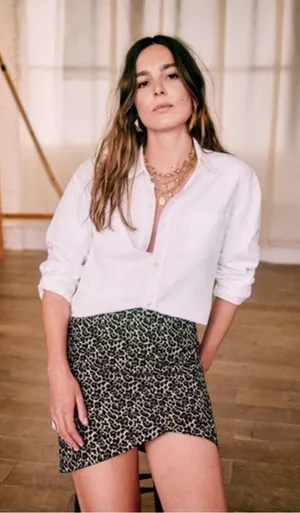 Sezane | Sézane | Jupe Calvi / Calvi Mini Skirt | Leopard Marron Dore | Fr Sz 38 thumbnail 1
