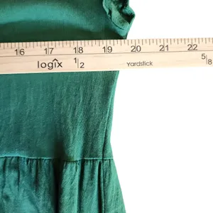 J.Crew Babydoll T-Shirt Dress Green Tiered Ruffle Sleeve Preppy‎ 100% Cotton, M thumbnail 5