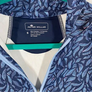 Peter Millar Wicking UPF 50+ sun protection full zip‎ long sleeve jacket navy thumbnail 2