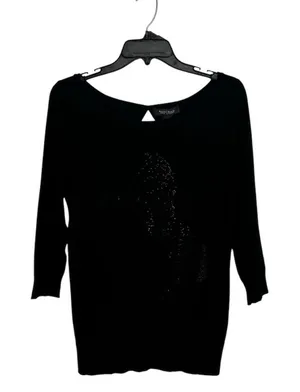 White House Black Market Small Knit Top‎ R 3/4 Sleeves Whimsigoth Indie Sleaze thumbnail 1