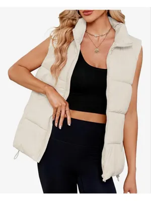 NEW Puffer Vest Outerwear Vests Puffy Oversized S thumbnail 1
