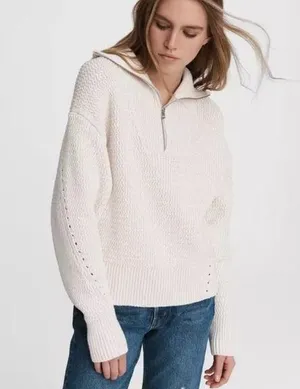 Rag & Bone Lena Cotton Half Zip Sweater thumbnail 1