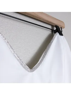 NWT Meshki Suiting Mini Dress XL White Diamante Rope Crystal Trim Strapless thumbnail 7