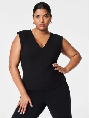 NWT SPANX The Perfect‎ Ponte V-Neck Seamed Top small thumbnail 1