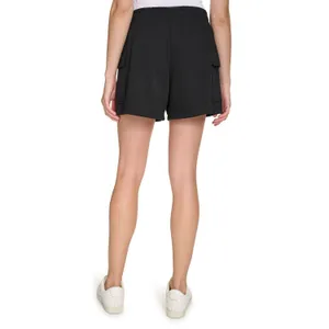 DKNY Womens Cargo Shorts Size L Black French Terry High Rise Pull On Comfort thumbnail 4