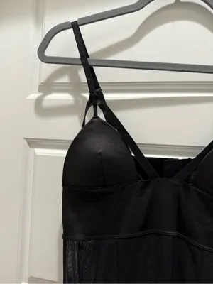 Seduction by Fredricks of Hollywood Black Sheer Fringe Nightie Lingerie Dress thumbnail 4