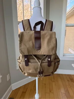 Bella Russo Tan Brown Nylon Drawstring Backpack thumbnail 11