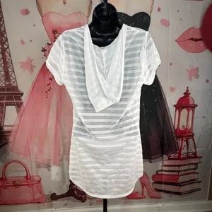 Miken Swim White Crochet Tie-Neck Beach Cover-Up thumbnail 7