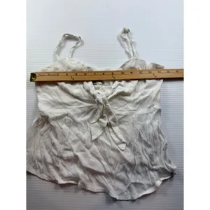 Show Me Your Mumu White Tie Front Peplum Camisole Top Medium Adjustable Straps thumbnail 3