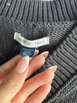 dark grey american eagle off the shoulder sweater thumbnail 3