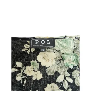 POL Womens‎ Floral Kimono Cardigan Black Green Boho Open Front One Size OS thumbnail 2