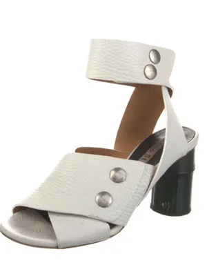 Like New Acne Studios Leather Pica Bamboo Heel Ankle Wrap Sandals White Size 5 thumbnail 10