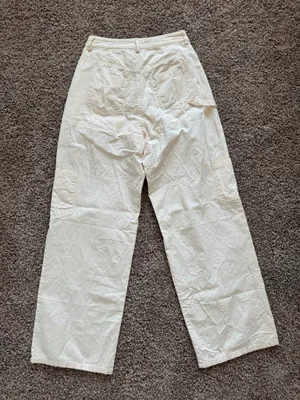 Le lis High-Waisted Cream Linen Khaki Pant thumbnail 5
