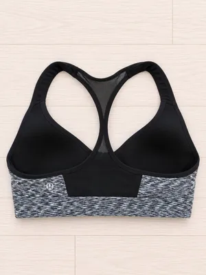 Lululemon Speed Up Bra Black White Space Dye Mesh Racerback Sz S thumbnail 2