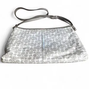 Coach Gray and White Crossbody Bag with Animal Print thumbnail 4