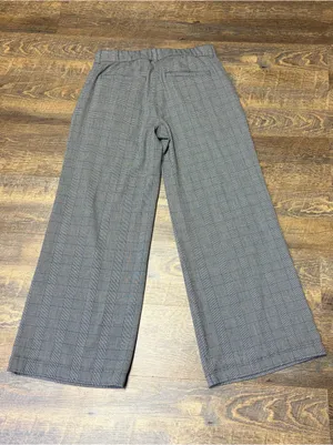 American Eagle High-Rise Baggy Wide Leg Trouser Pant Womens 6 Gray Plaid Stretch thumbnail 10
