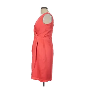 Lela Rose Bridesmaid Dress Women 10 Coral Orange Cocktail Draped Wedding Guest thumbnail 4