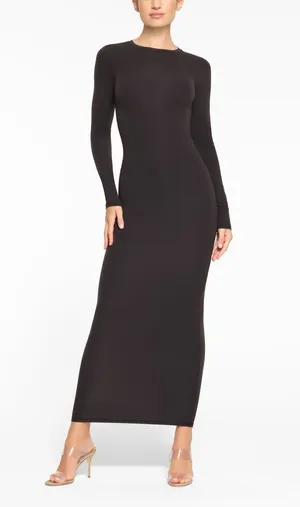 SKIMS Fits Everybody Crew Neck Long Sleeve Dress thumbnail 1
