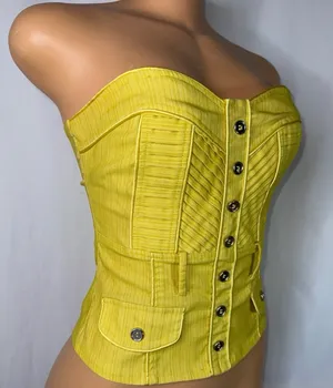 Sleeveless button up top Yellow thumbnail 2