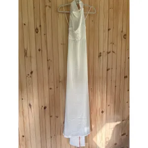 NWT Lulus Meliana White Satin Halter Backless Maxi Dress Wedding Gown Bride Sz S thumbnail 3
