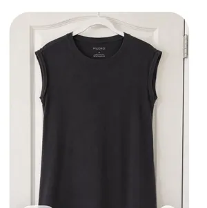 Anthropologie Pilcro Roll Sleeve Tank Top Black M 100% Cotton Relaxed Tee thumbnail 9