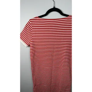 J. Crew Small Dress Womens 100% Cotton‎ Striped Red White Lace Short Sleeve thumbnail 8