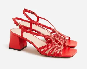 J. Crew Leather Layne Braided Sandals Size 8.5 thumbnail 1