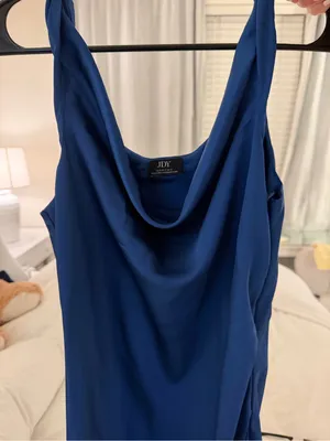 ASOS JDY cowl neck satin maxi dress in navy thumbnail 6